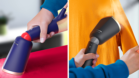 Plug & play: ready to use in seconds, no ironing board needed